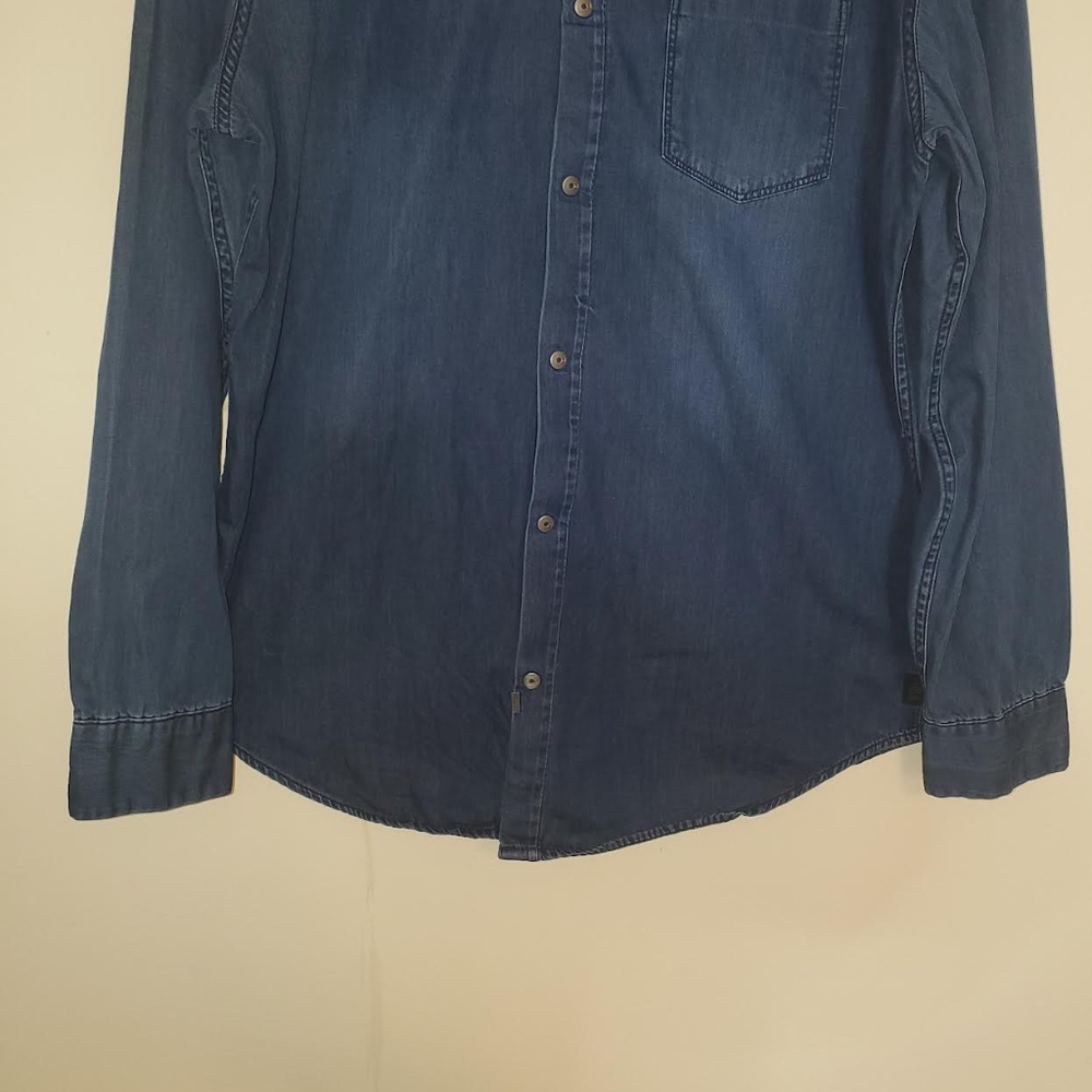 Mens Calvin Klein Jeans Dark Denim Long Sleeve Shirt - Picture 6 of 14